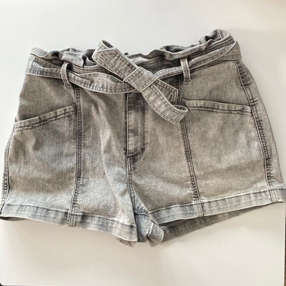 Universal Thread Pants - Universal Thread Ruffle Tie Waist Grey Denim Shorts Size 12